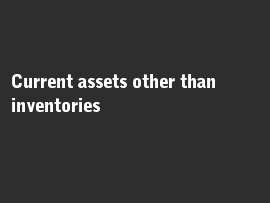 Online quiz Current assets other than inventories