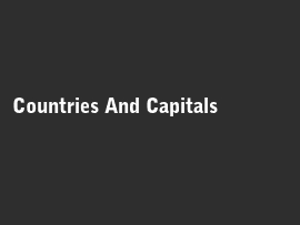 Online quiz Countries And Capitals