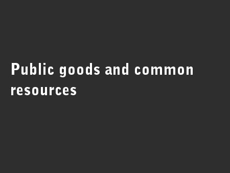 Public goods and common resources