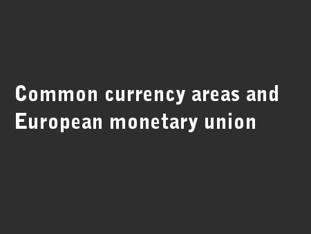 Common currency areas and European monetary union