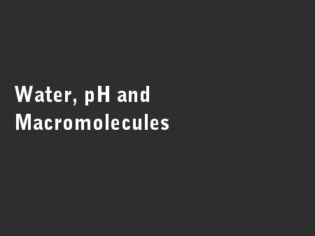 Water, pH and Macromolecules