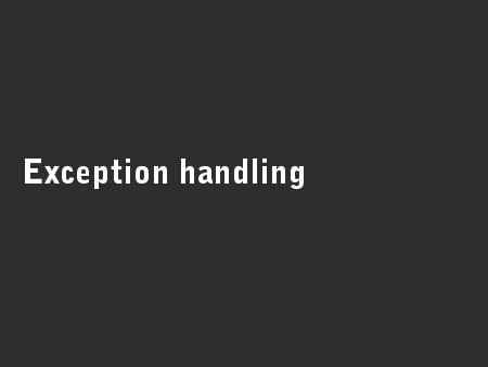 Exception handling
