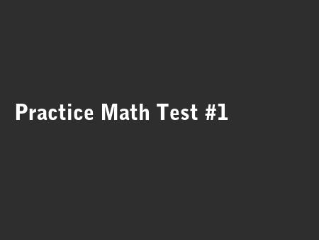 Practice Math Test #1